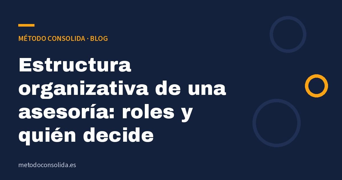 Estructura organizativa de una asesoría: roles y quién decide